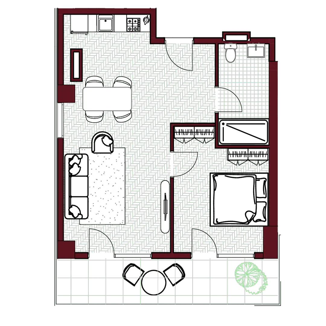 Apartment B101 — floor plan