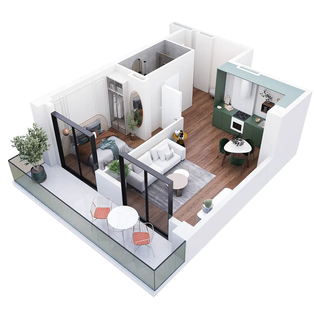 Apartment C6 — 3D view