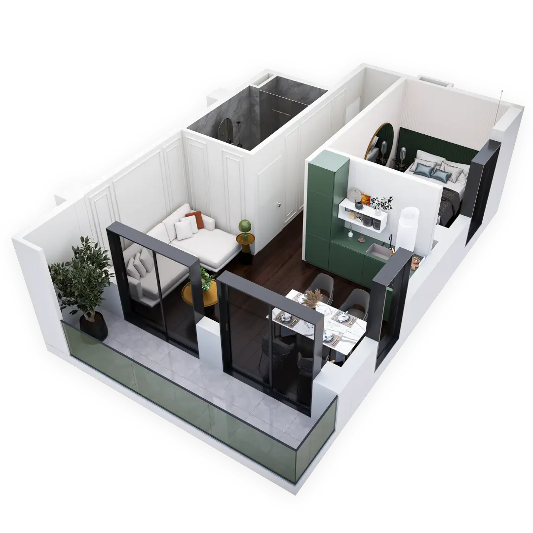 Apartment C107 — 3D view