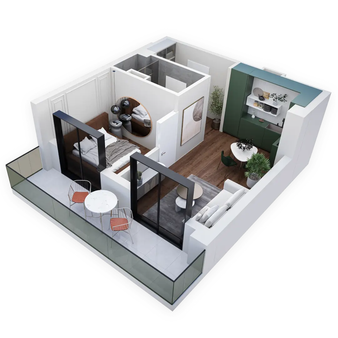Apartment C134 — 3D view