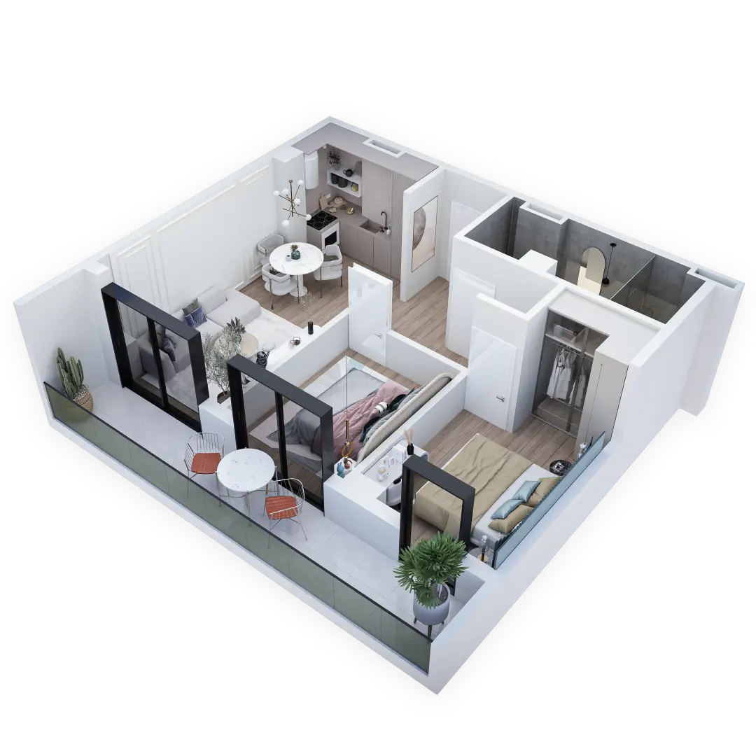 ბინა C138 — 3D ხედი