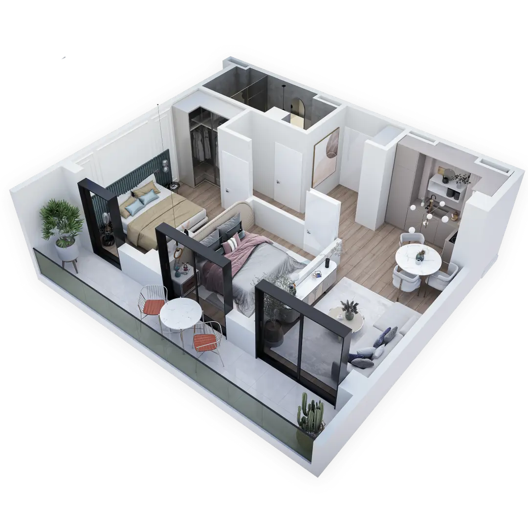 ბინა C139 — 3D ხედი