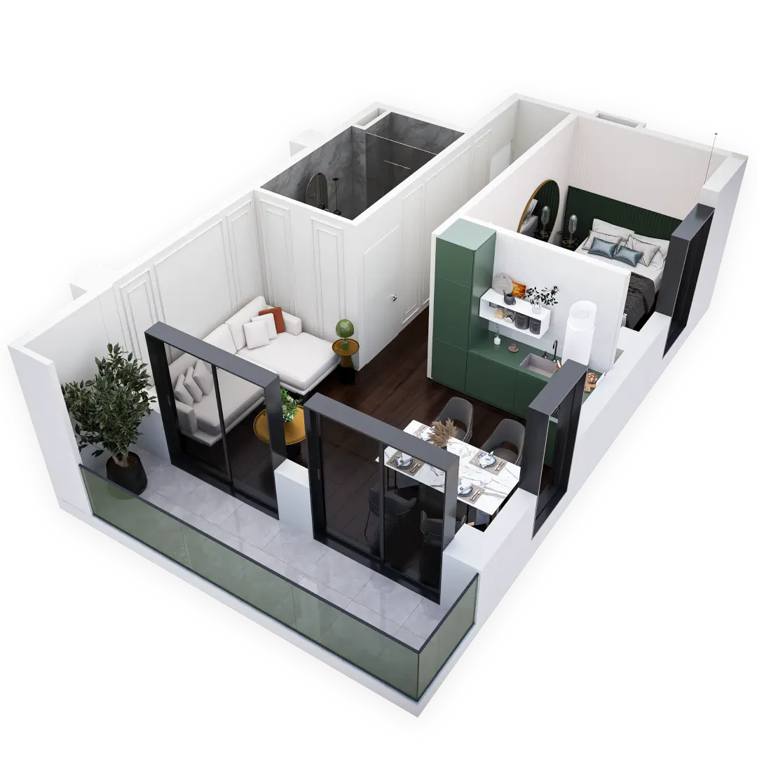Apartment C73 — 3D view