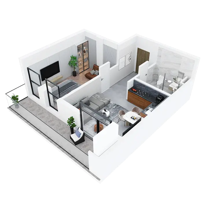 ბინა A142 — 3D ხედი