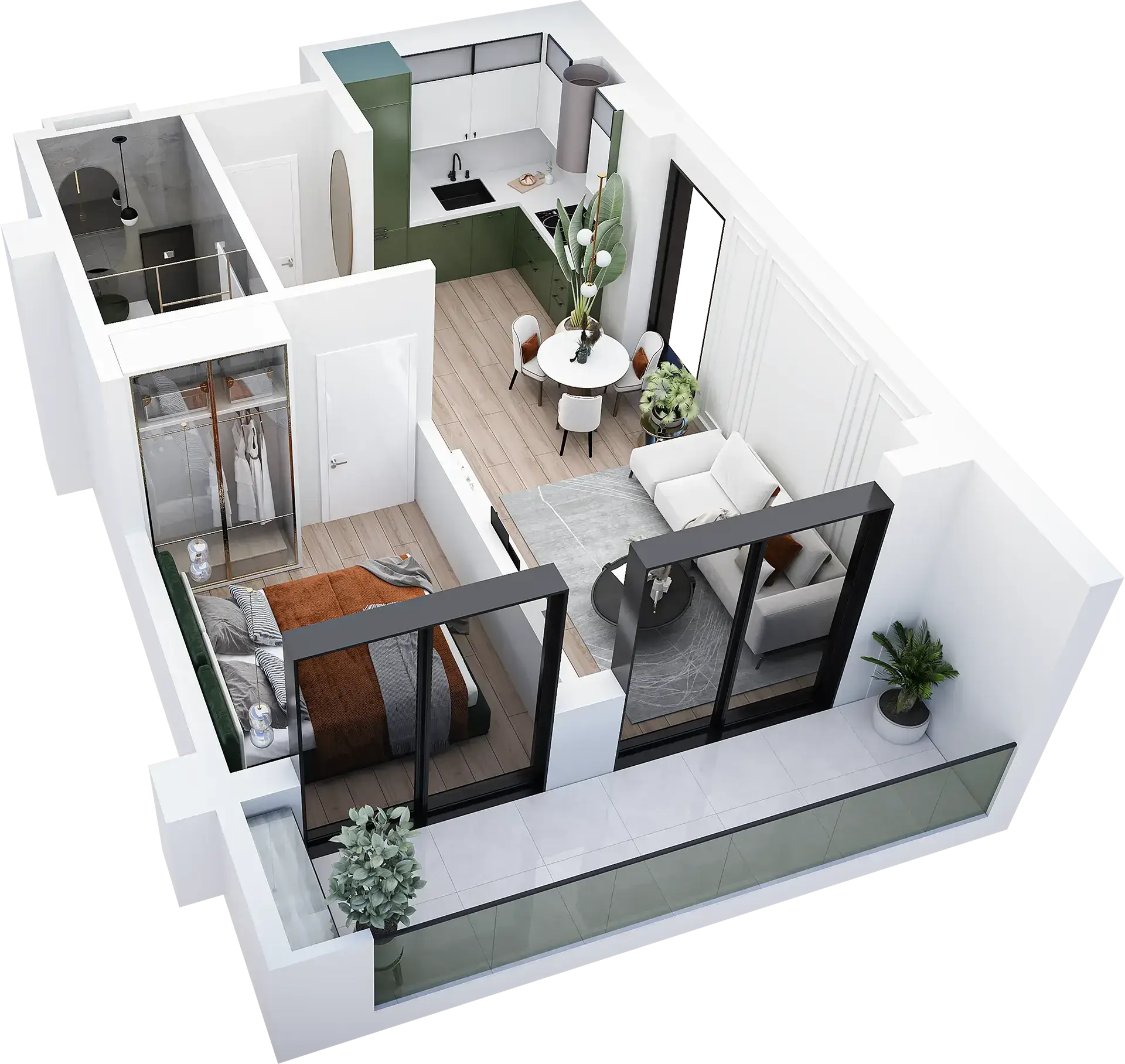 ბინა B119 — 3D ხედი
