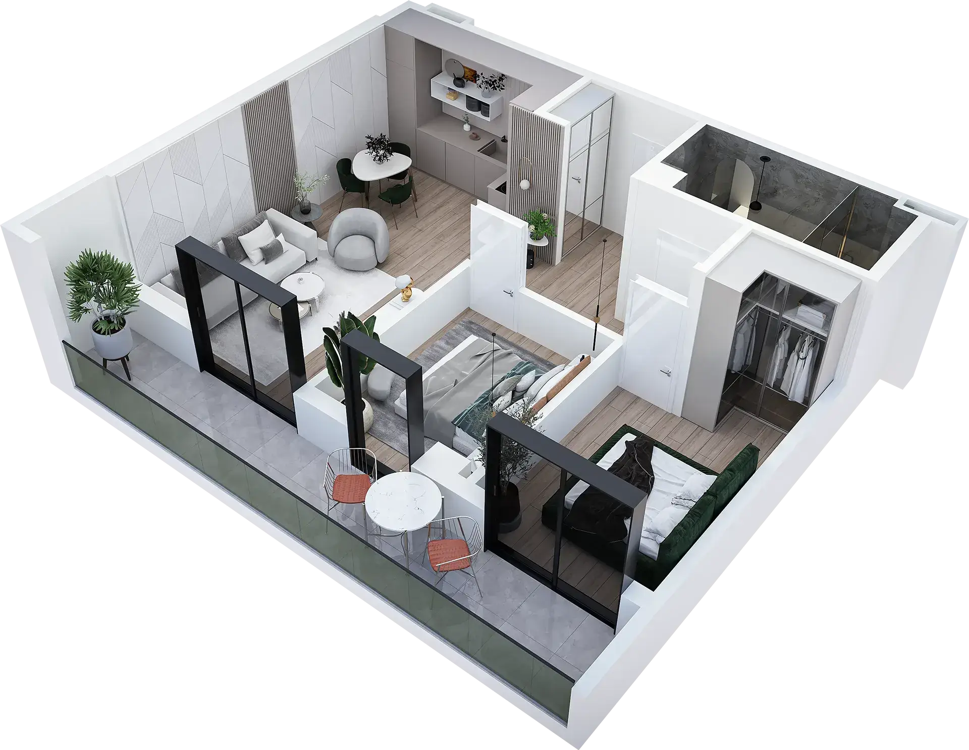 ბინა B49 — 3D ხედი