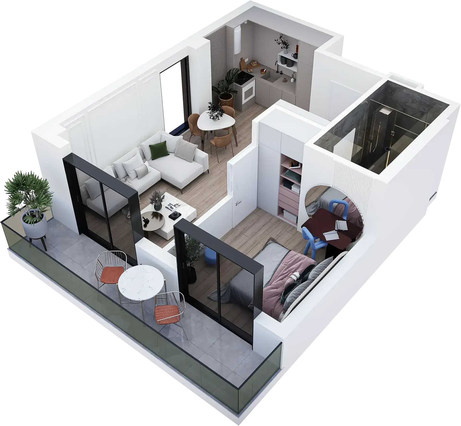 Apartment B67 — 3D view