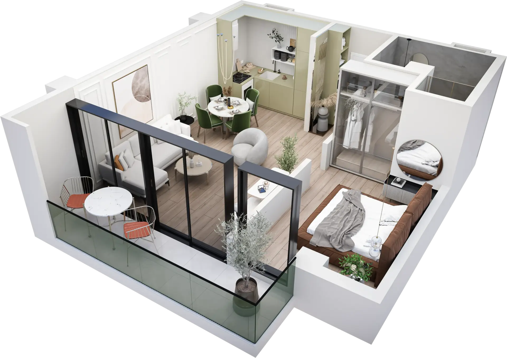 Apartment B13 — 3D view